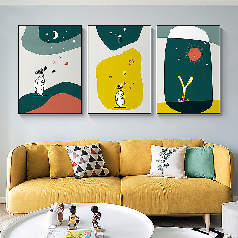 Abstract Giraffe Illustration Framed Art