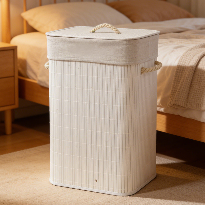 Laundry basket with lid and handle