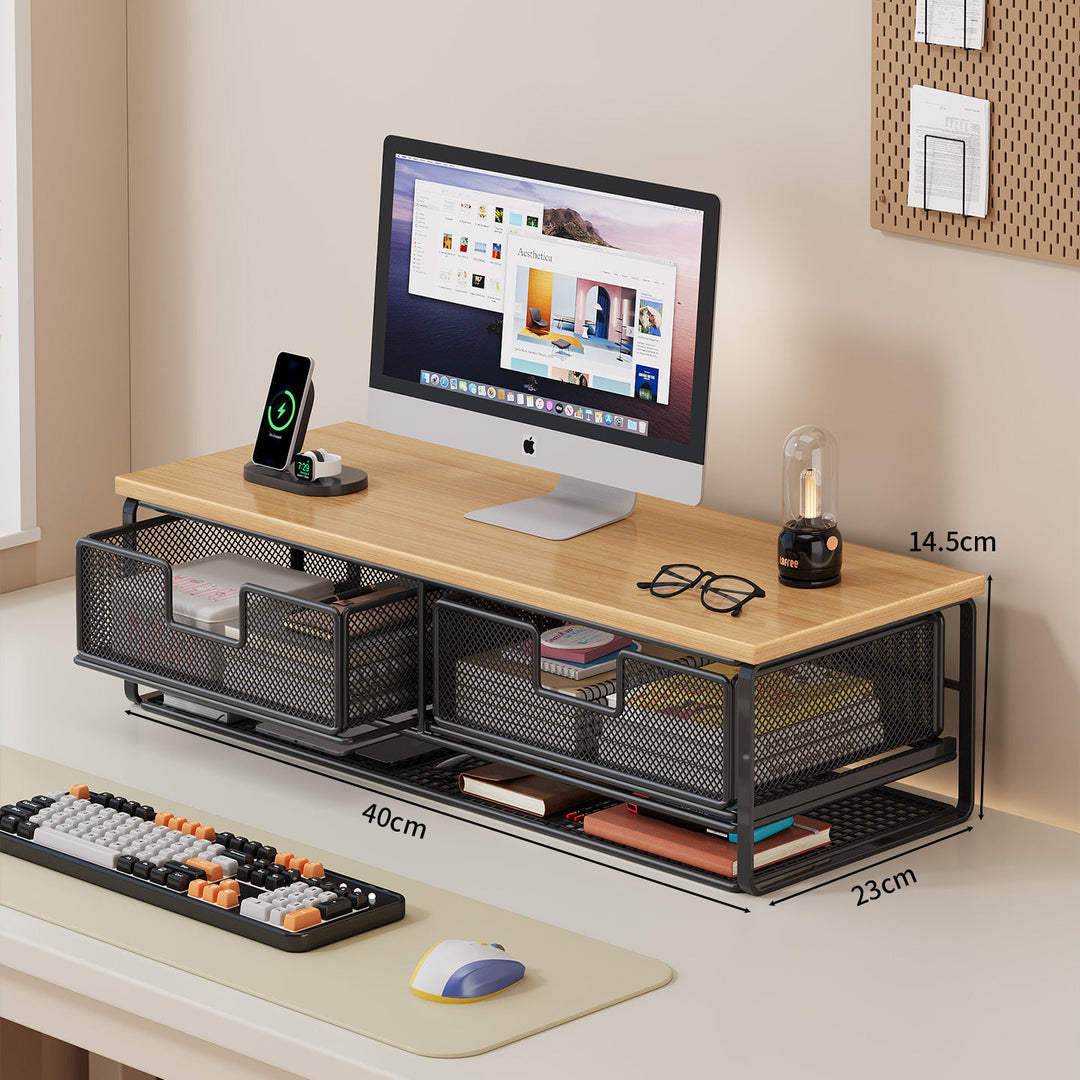 Multi-Function Desk Organizer with Mesh Storage Boxes