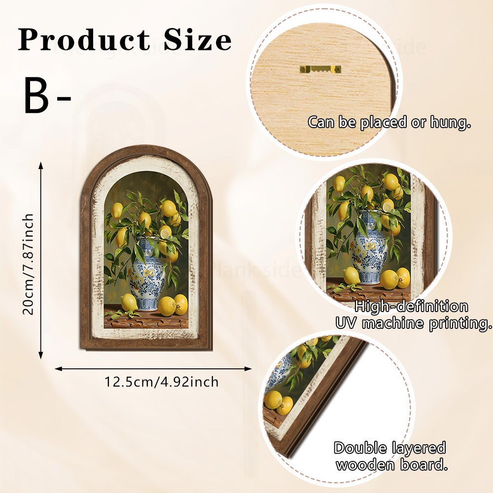 Wall decoration with lemon pattern