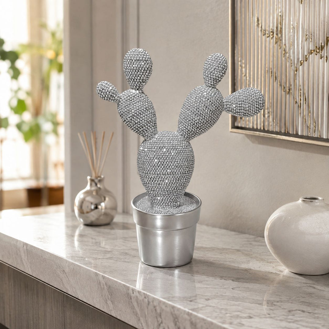 Glittering Cactus Decoration Figure