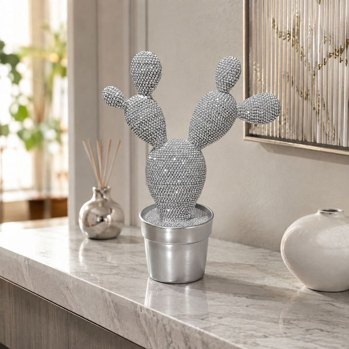 Glittering Cactus Decoration Figure