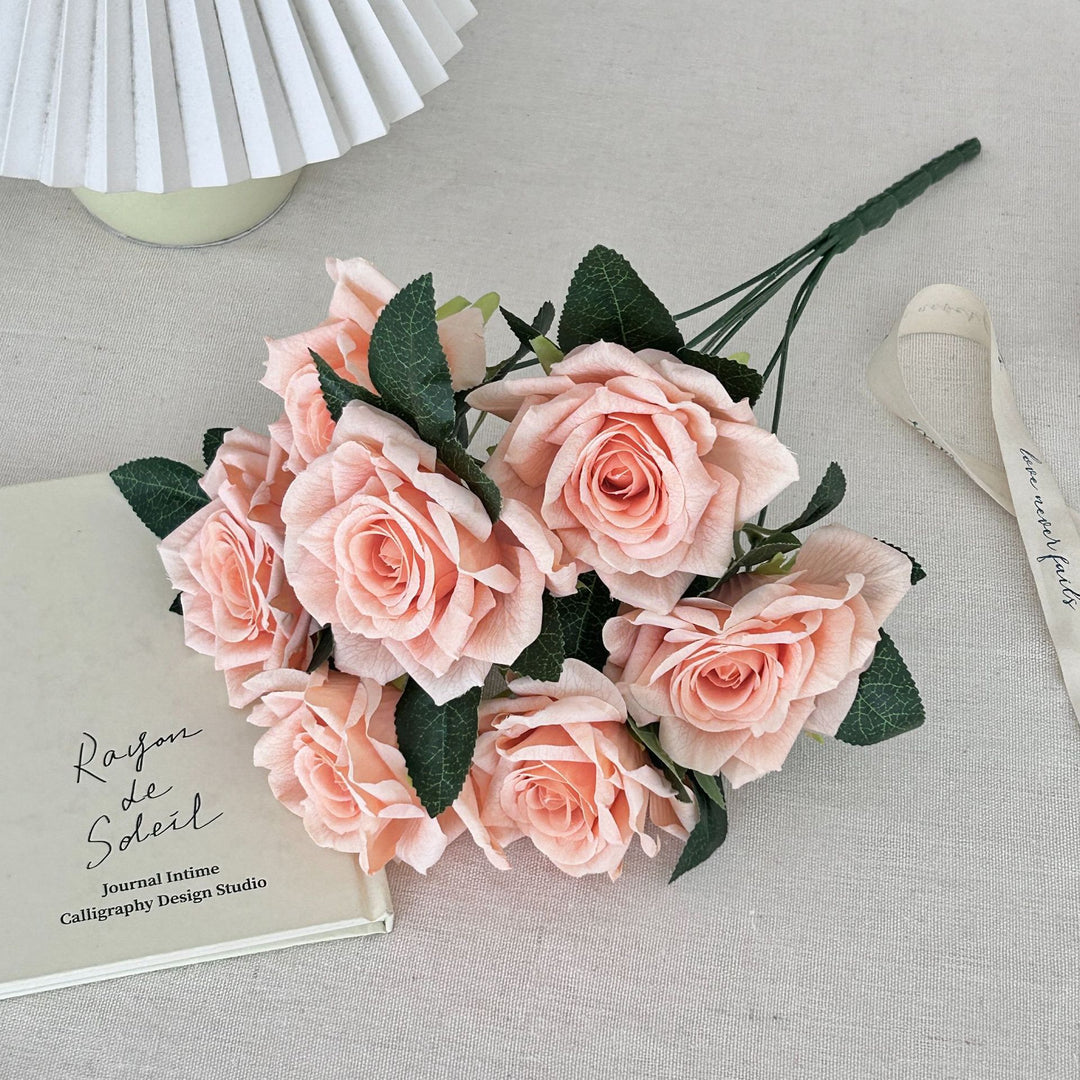 Realistic Faux Floral Rose Bouquet