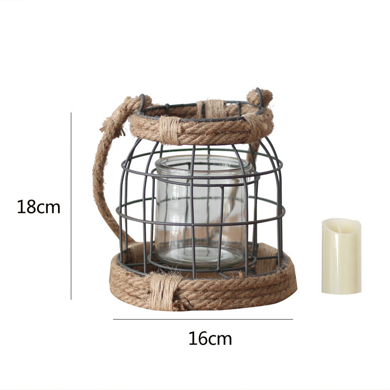 Decorative lantern made of metal and glass