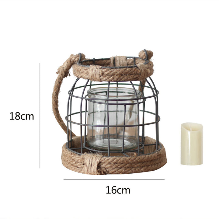 Decorative lantern made of metal and glass