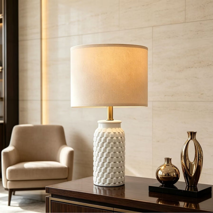Textured ceramic table lamp