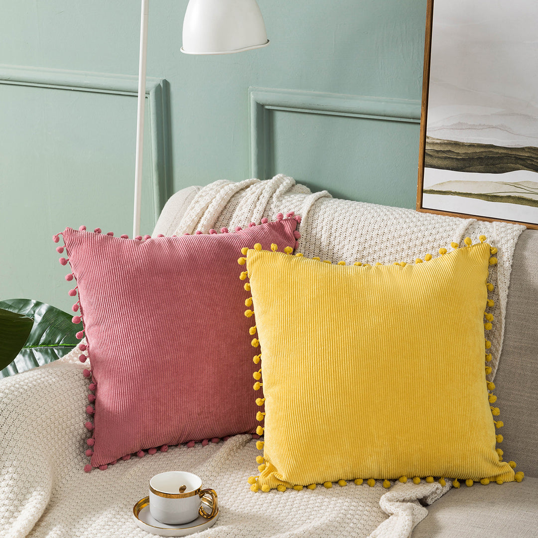 Textured Corduroy Decorative Throw Pillow