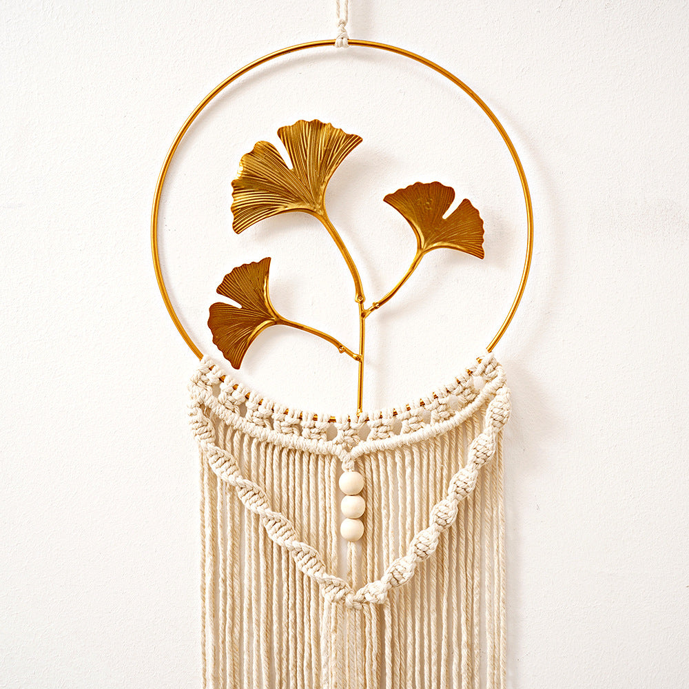 Macrame Wall Hanging Art with Leaf Design