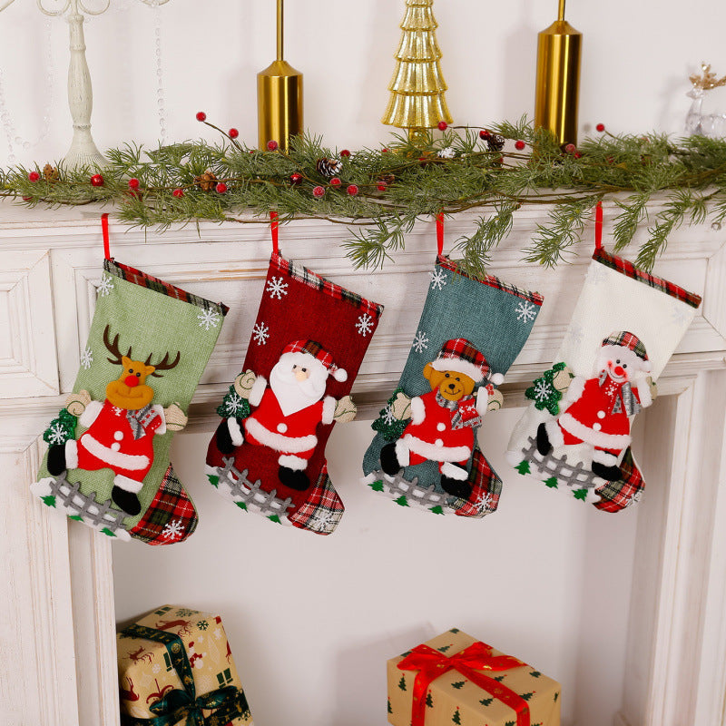 Fun Christmas stocking with reindeer motif