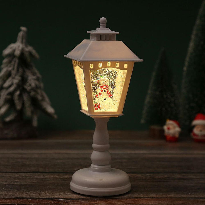Nostalgic Christmas lantern with Santa figure