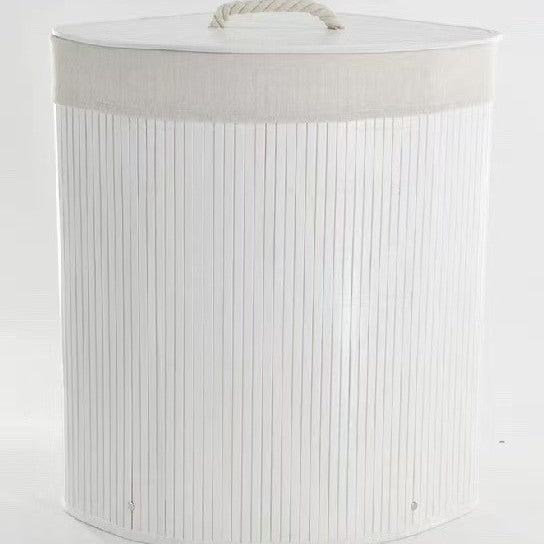 Laundry basket made of natural bamboo by
