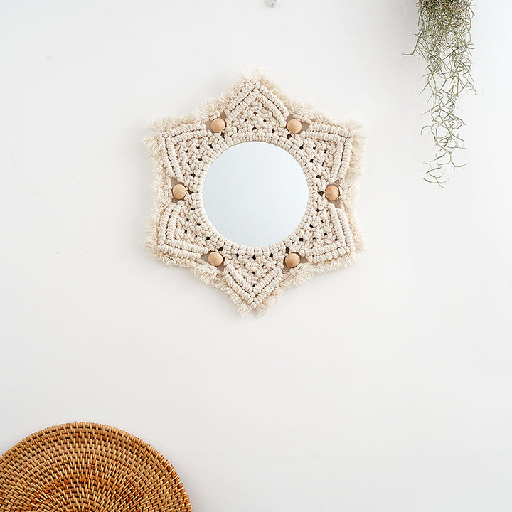 Macramé Decorative Star-Shaped Wall Mirror