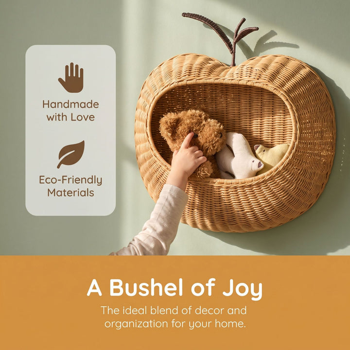 Playful wall basket in pear design