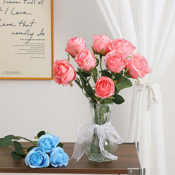 Artificial rose branch with realistic appearance