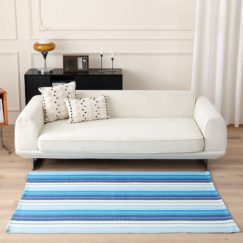 Flat-woven living and dining room rug
