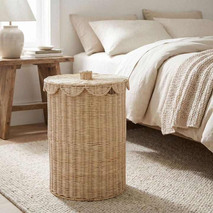Practical laundry basket with lid
