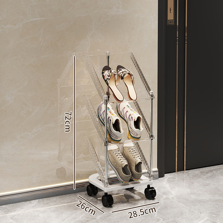 Shoe rack with transparent design