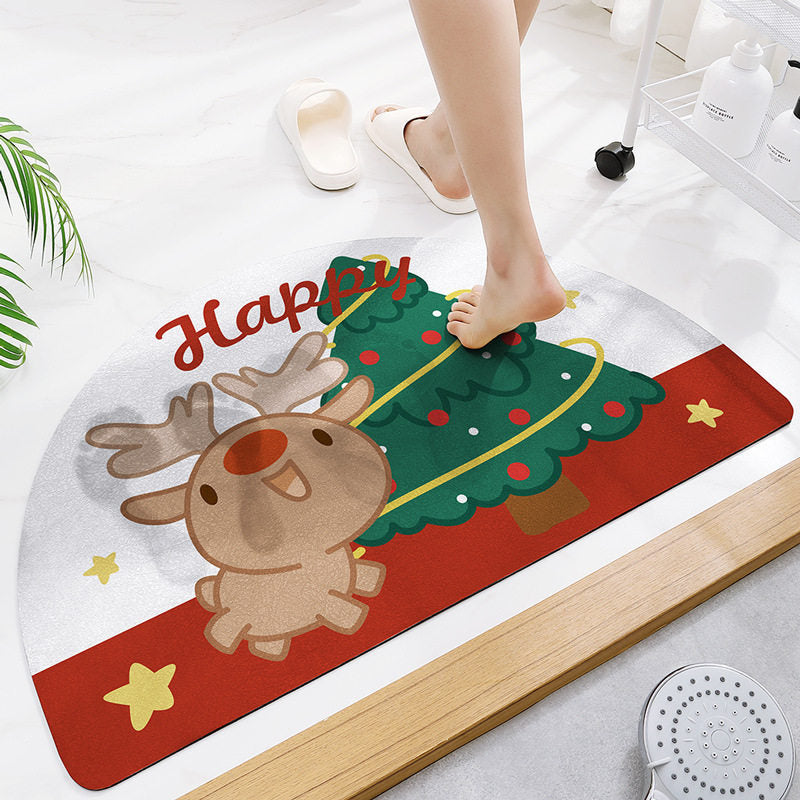 Cute Holiday-Themed Bath Mat for Bathroom Decor