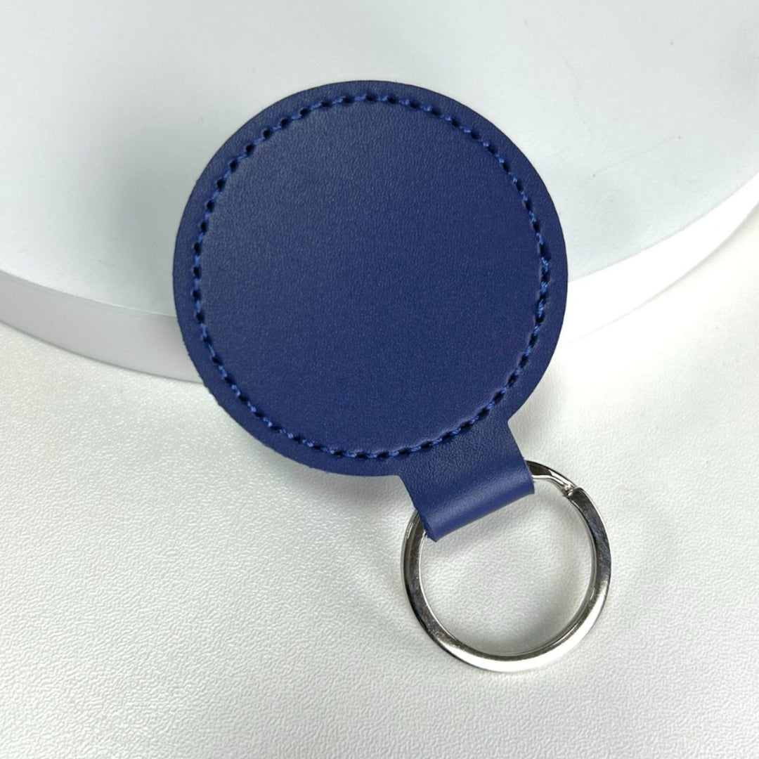 Premium Leather Round Keychain