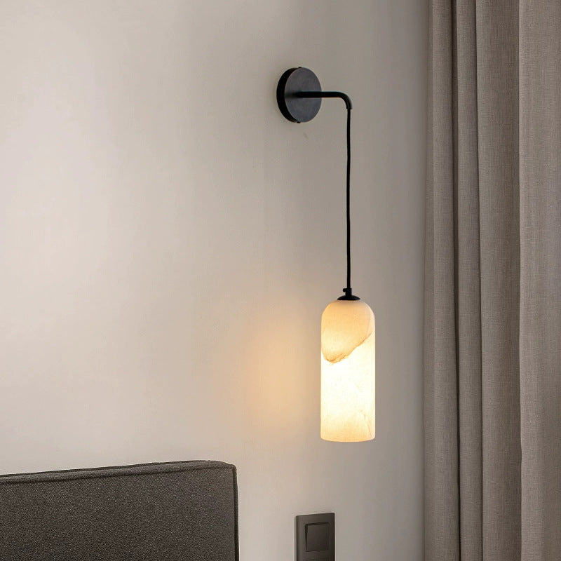 Minimalist Alabaster Marble-Effect Wall Pendant Light