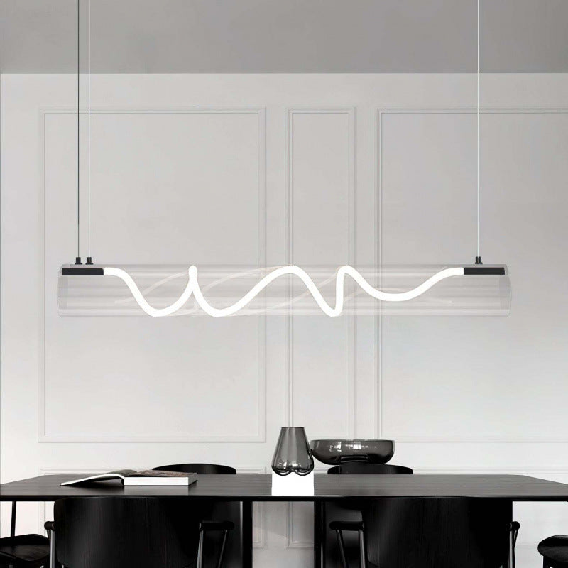 Curved LED pendant light