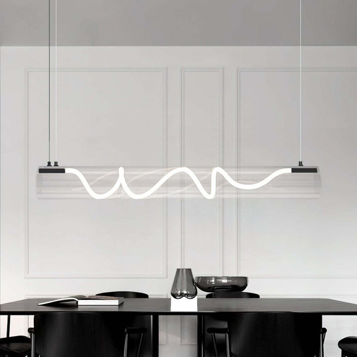 Curved LED pendant light