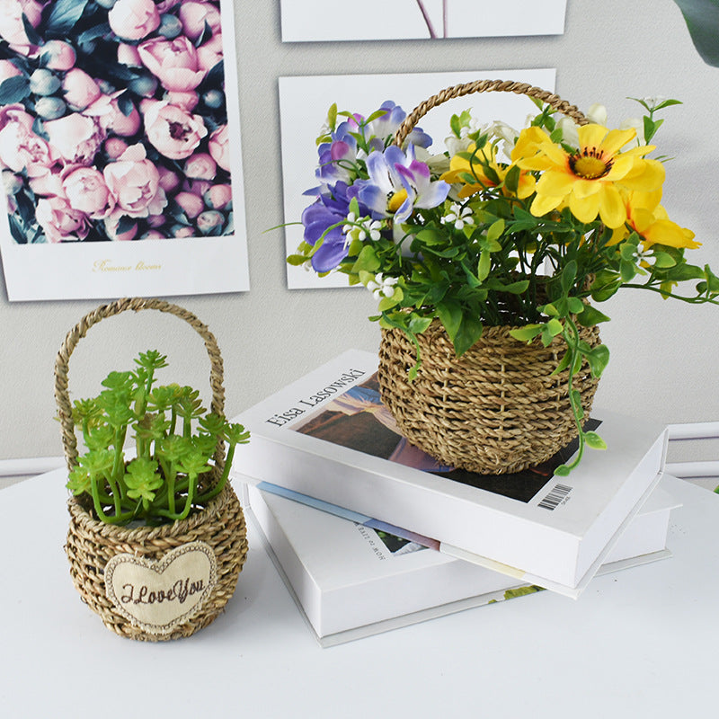 Handwoven Decorative Flower Basket