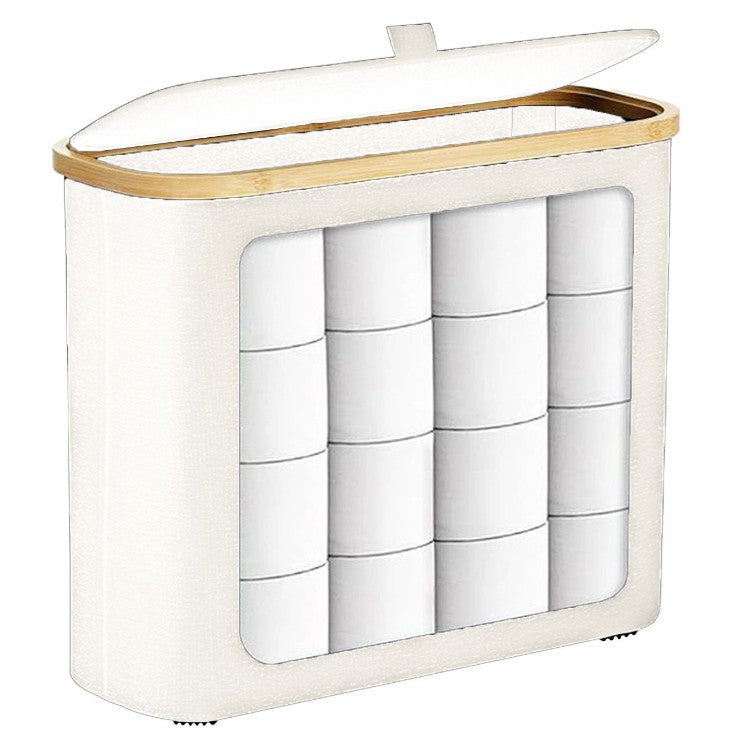 Multifunctional laundry storage box with bamboo lid
