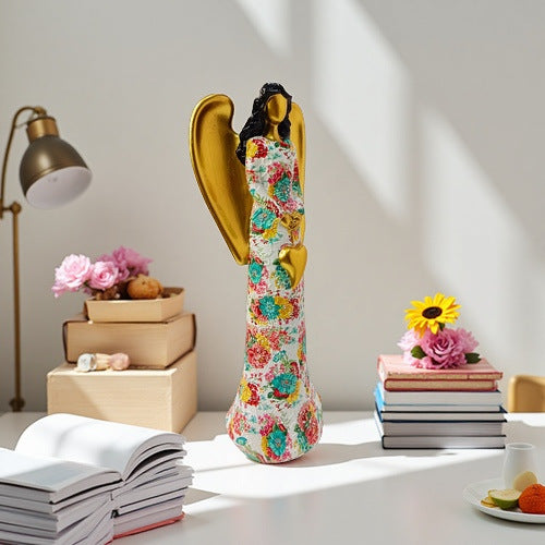 Engel Statue with Flower Pattern