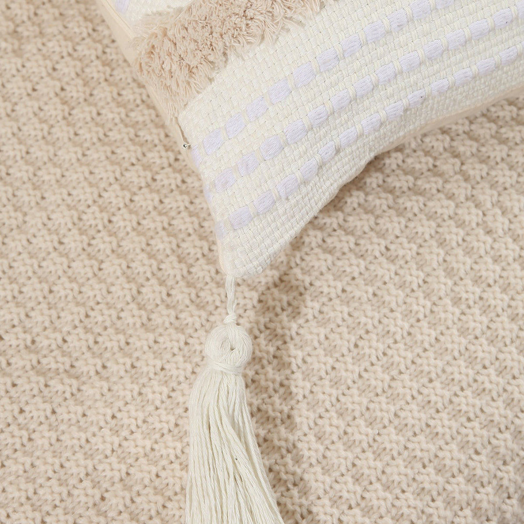 Textured Woven Accent Pillow for Bedroom Decor