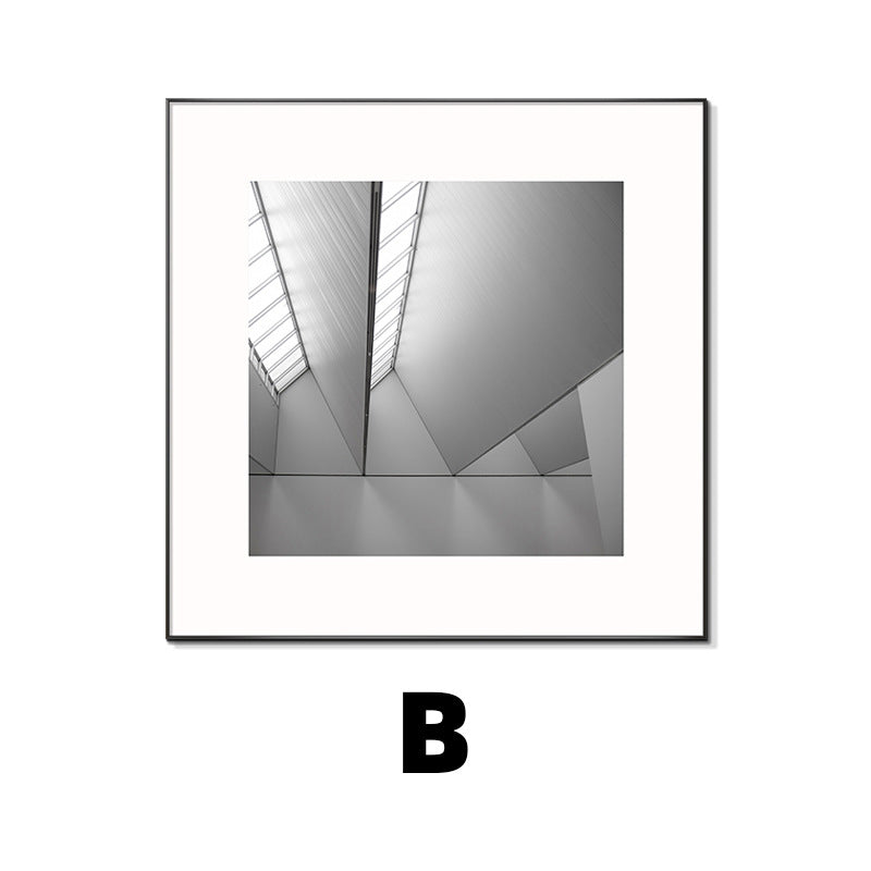 Framed Black and White Architectural Artwork
