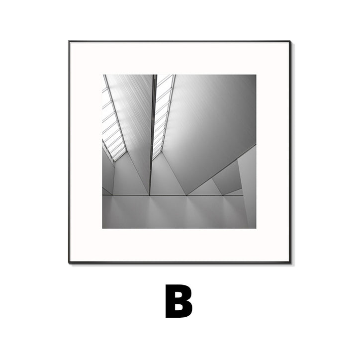 Framed Black and White Architectural Artwork
