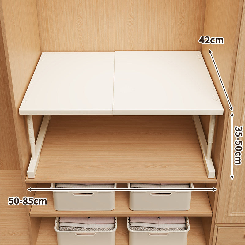 Adjustable Telescopic Closet Shelf Riser with Foldable Top