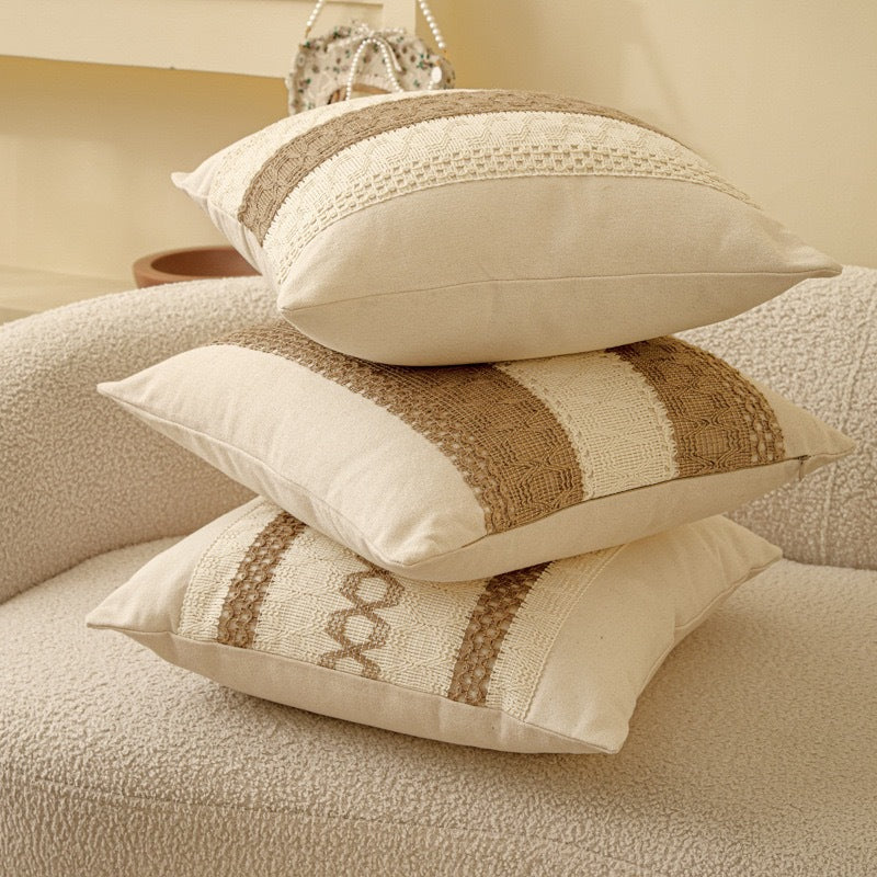 Textured Knitted Throw Pillow
