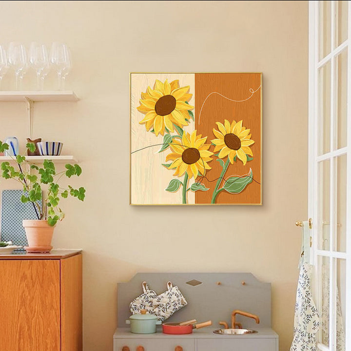 Decorative Framed Sunflower Wall Art