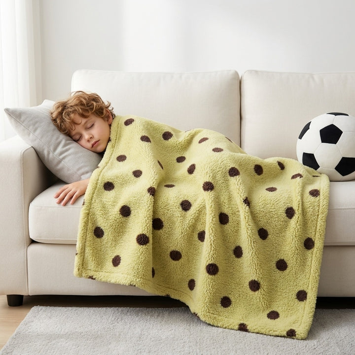 Soft Polka Dot Fleece Throw