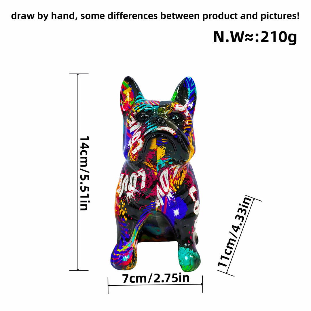 Creative bulldog figure made of hand-painted resin