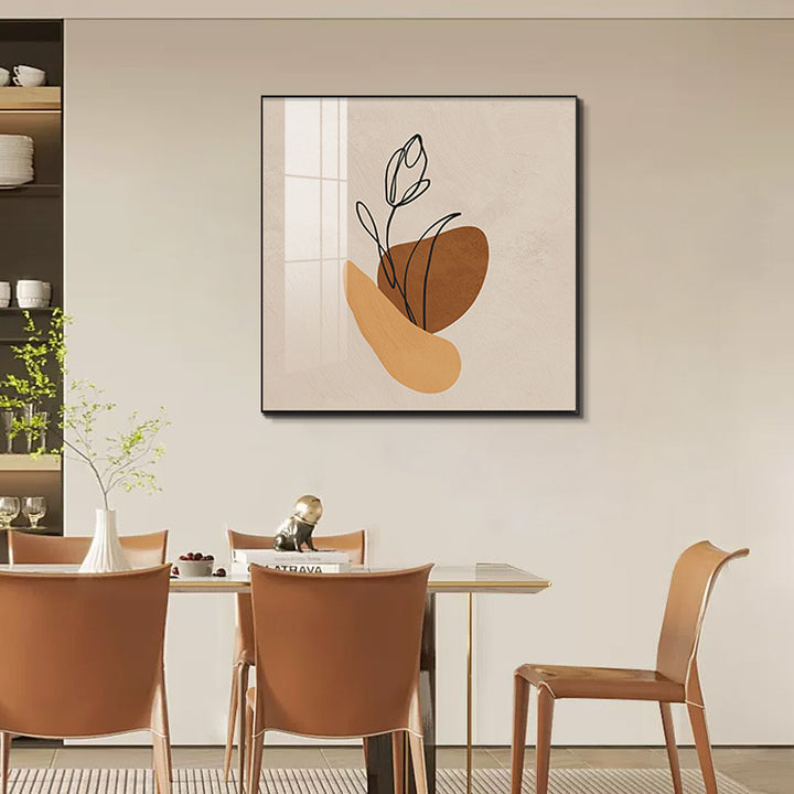 Framed Abstract Botanical Line Art Print