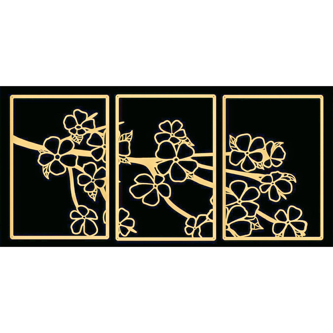 Decorative Floral Metal Wall Art Panel