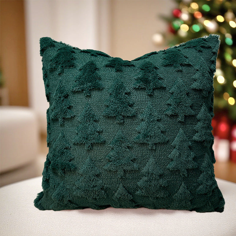 Textured Holiday-Themed Decorative Cushion