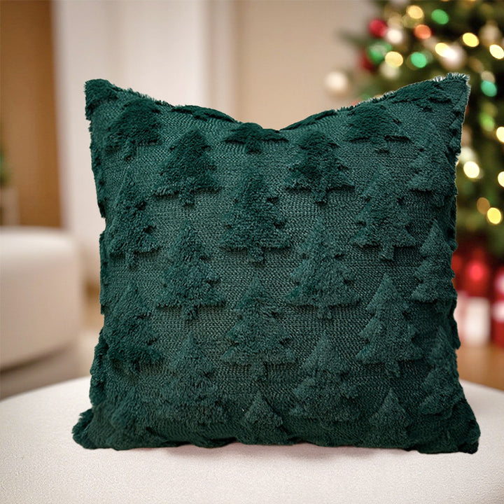Textured Holiday-Themed Decorative Cushion