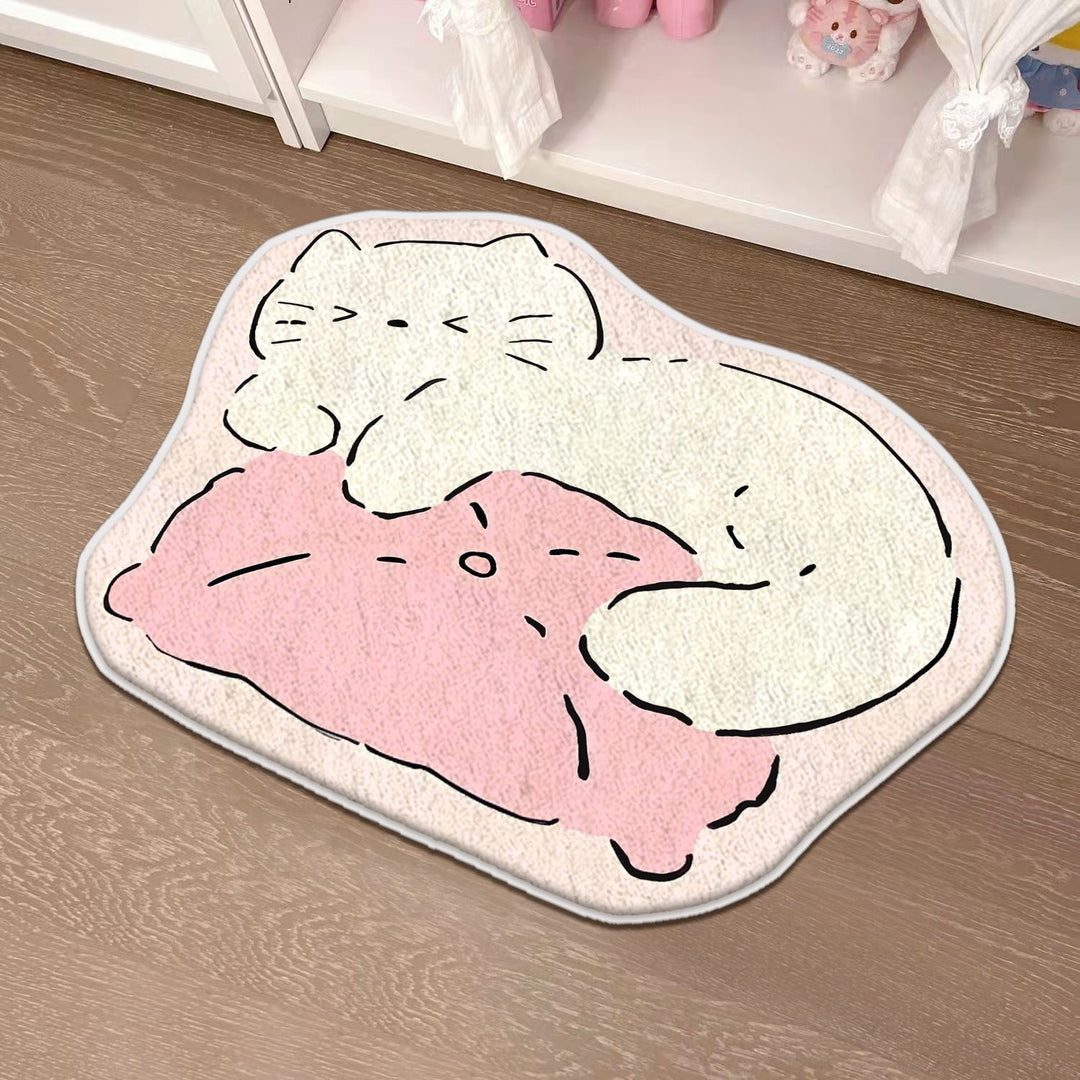 Children's Playful Cat-Shaped Area Mat