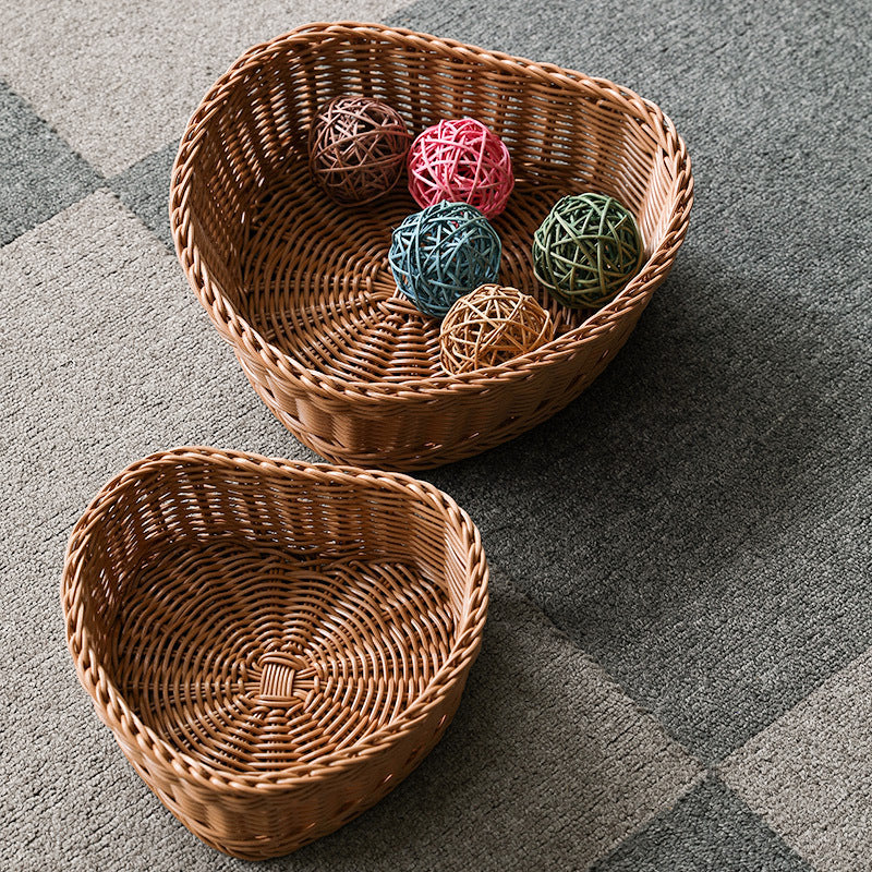 Heart-Shaped Woven Storage Basket
