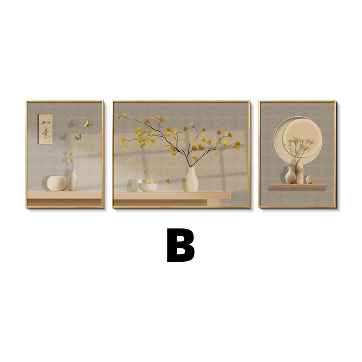 Elegant Botanical Framed Triptych Wall Art