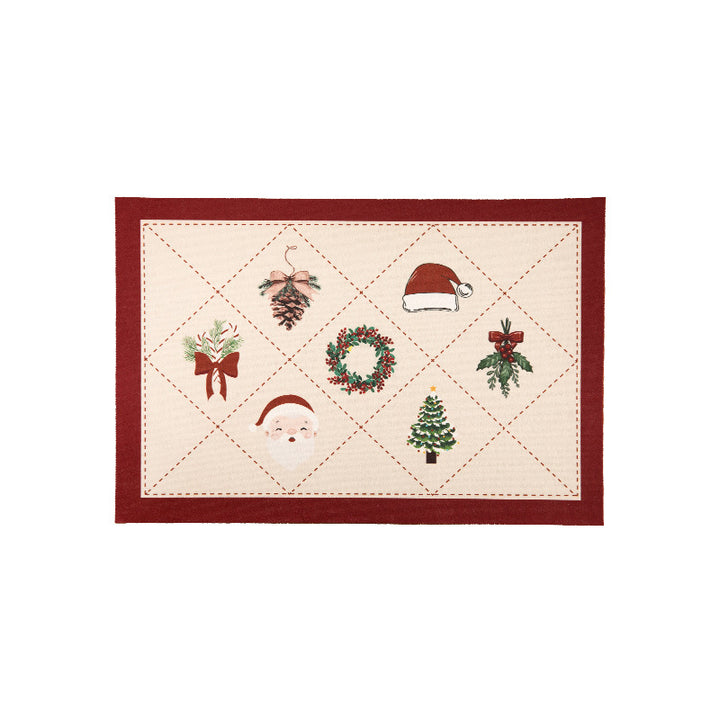 Woven table mat made of cotton blend with illustrative star and palm motif