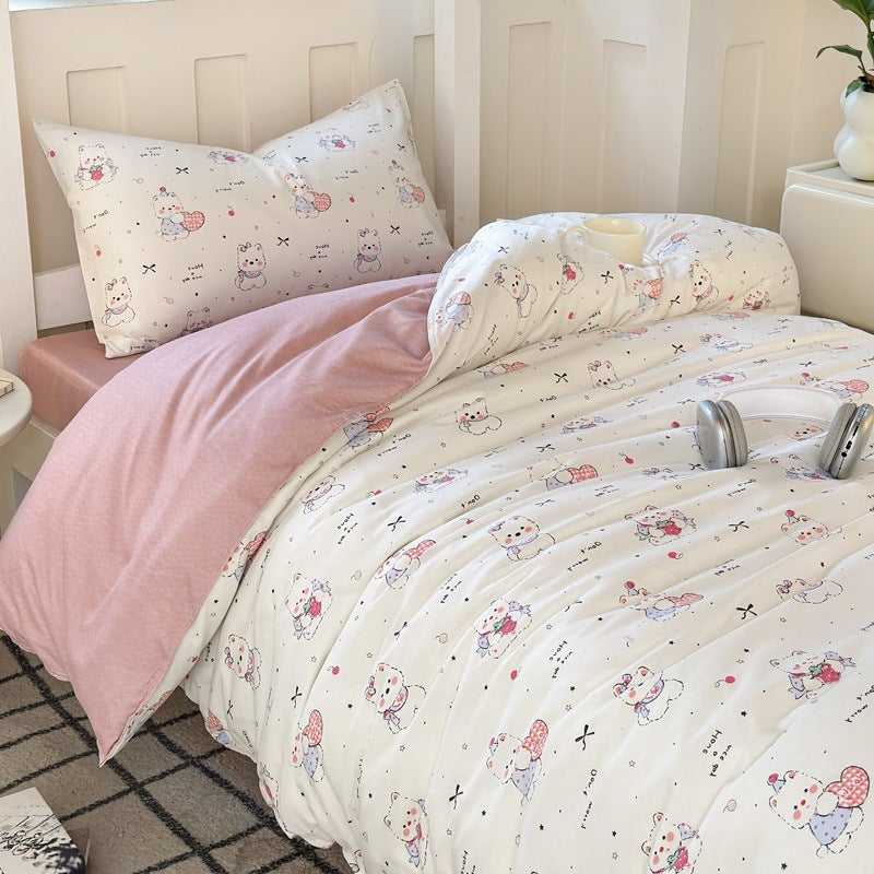 Whimsical Floral Print Duvet Cover Set
