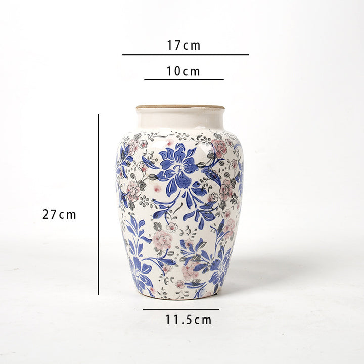 Floral Ceramic Vase with Artistic Design