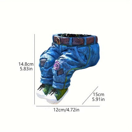 Decorative plant figure in denim look