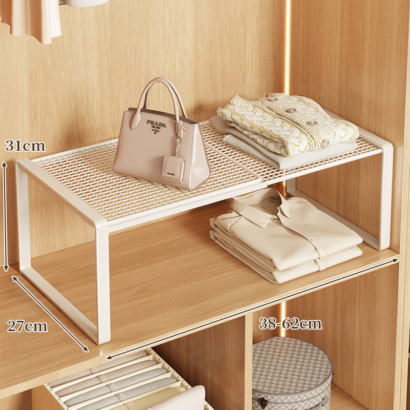 Adjustable Metal Closet Shelf Riser Organizer