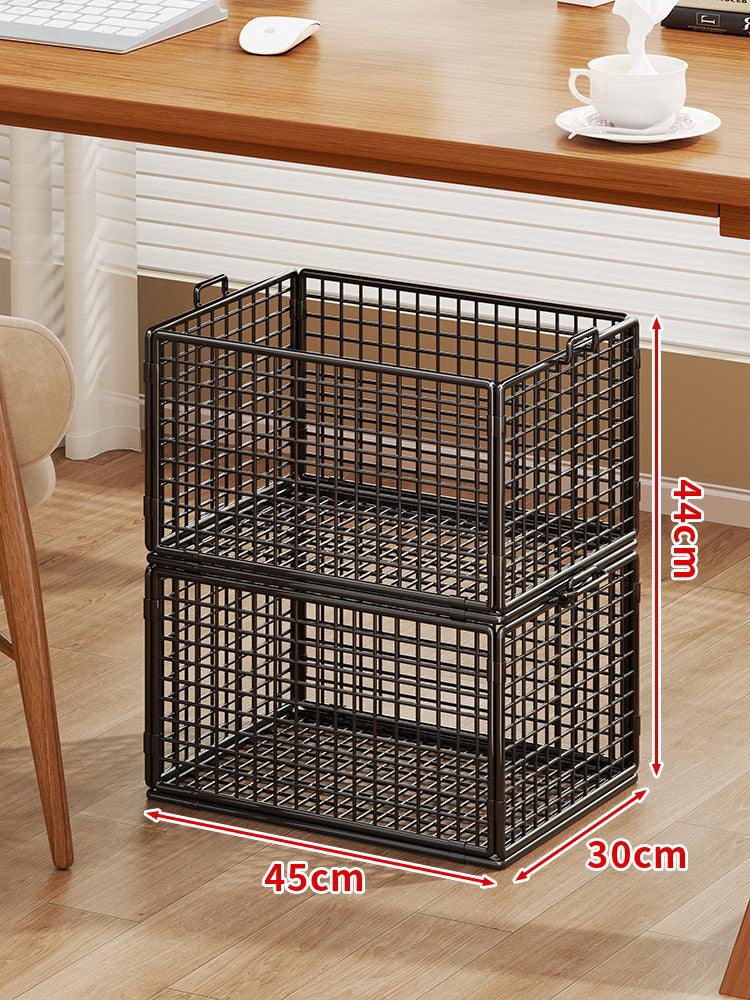 Rolling Wire Mesh Under-Desk Storage Cart with Swivel Casters